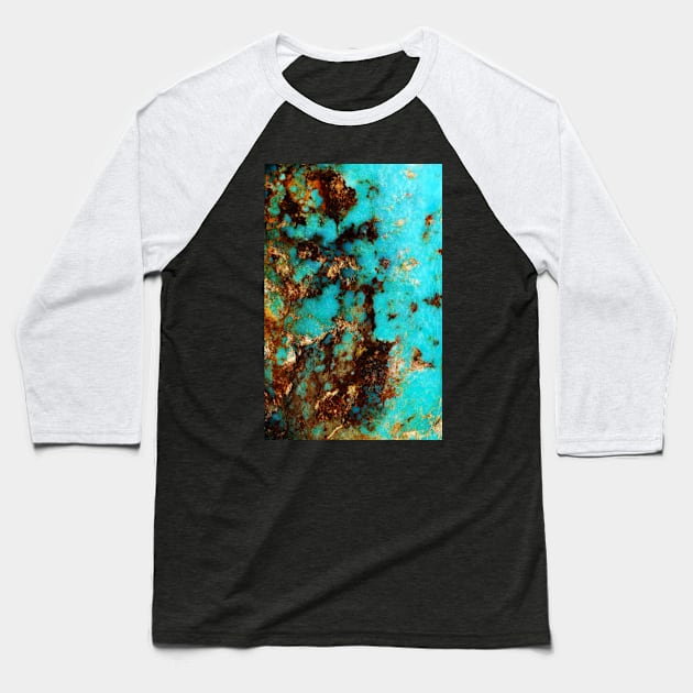 Turquoise I Baseball T-Shirt by visionarysea